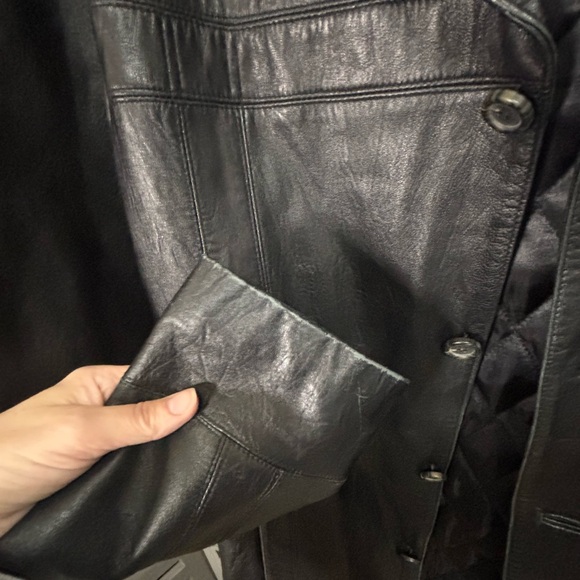 Wilsons Leather Vintage Button Up Black Leather Jacket Men’s Size Medium - Picture 13 of 14